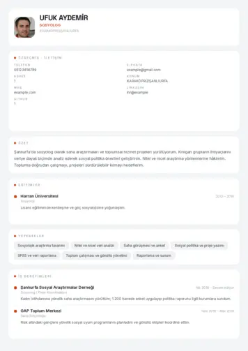 Sosyolog Cv Örnekleri cv indir